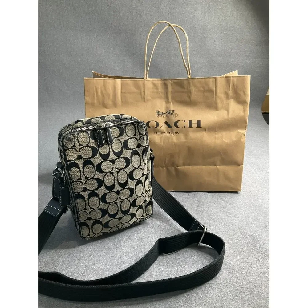 Coach 4270 Vintage International Shoulder Bag Black Signature Canvas Crossbody